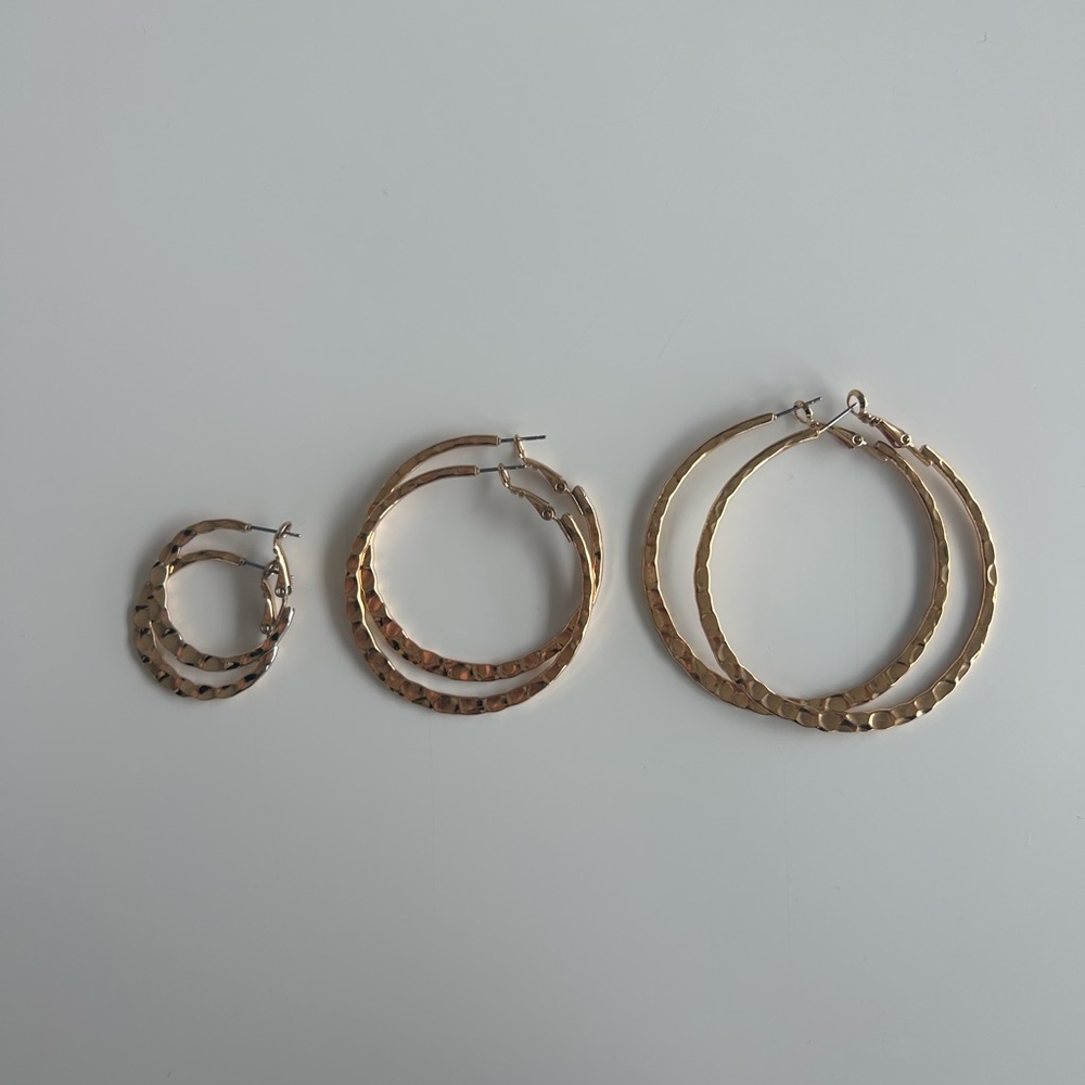 Gold Hoop Earring Set